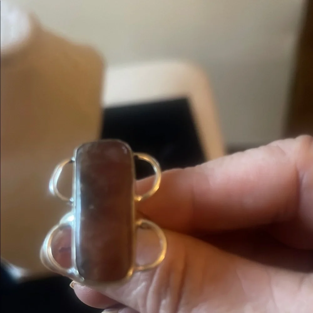 Sold in show Handmade Genuine Rhodochrosite silver with Reddish Brown Stone - Picture 7 of 7